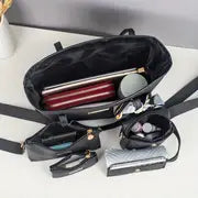 Neues Stilvolles, Modernes und Vielseitiges Minimalistisches Wellen-Stickerei-Taschen-Set mit 5 Teilen