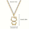 Sanrio für for hello kitty Charm Halskette - Elegante Titanstahl-Schlosskette mit funkelnden kubischen Zirkonenanhängern