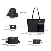 Neues Stilvolles, Modernes und Vielseitiges Minimalistisches Wellen-Stickerei-Taschen-Set mit 5 Teilen