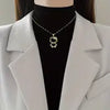 Sanrio für for hello kitty Charm Halskette - Elegante Titanstahl-Schlosskette mit funkelnden kubischen Zirkonenanhängern